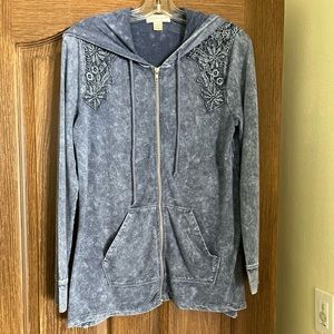 Christopher And Banks  zip lightweight hooded cardigan. Size Medium